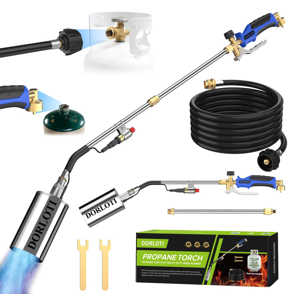 DORLOTI propane torch in short mode for fast heating tasks and grip comfort