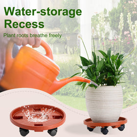 Doseno eco-friendly resin tray supports diverse pots and drainage