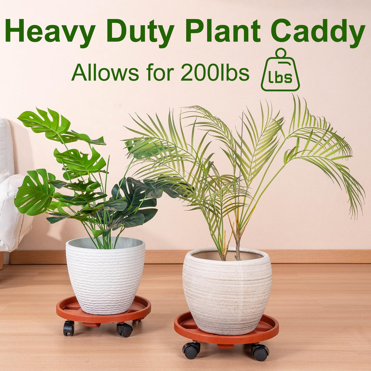 Doseno caddy helping move a heavy outdoor pot effortlessly