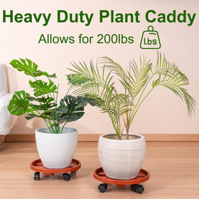 Doseno caddy helping move a heavy outdoor pot effortlessly