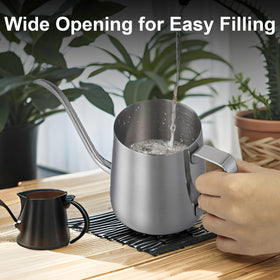 Doseno small watering can in rust-proof stainless steel for durable indoor use.