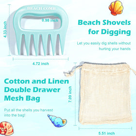DOSTATNI sand flea rake with ergonomic handle for collecting sea glass and shells