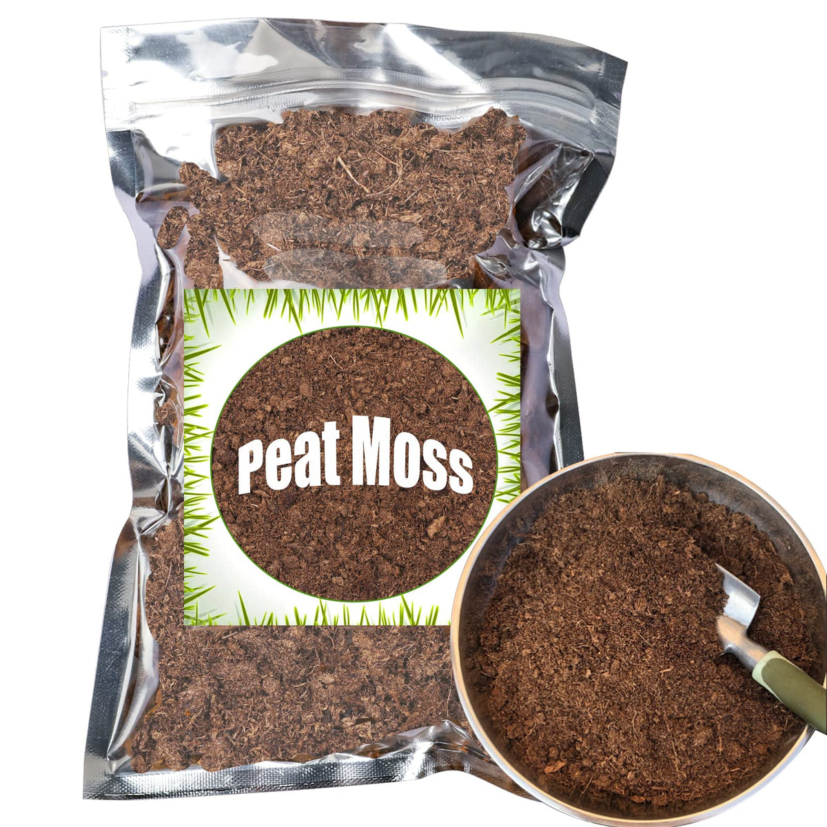 Doter Organic Sphagnum Peat Moss packaging close-up with resealable pouch for long-term storage