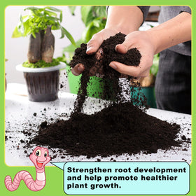 Doter worm castings bag front easy garden feeding with natural nutrients.