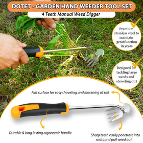 Dotet V-shape hand weeder targets deep roots with leverage