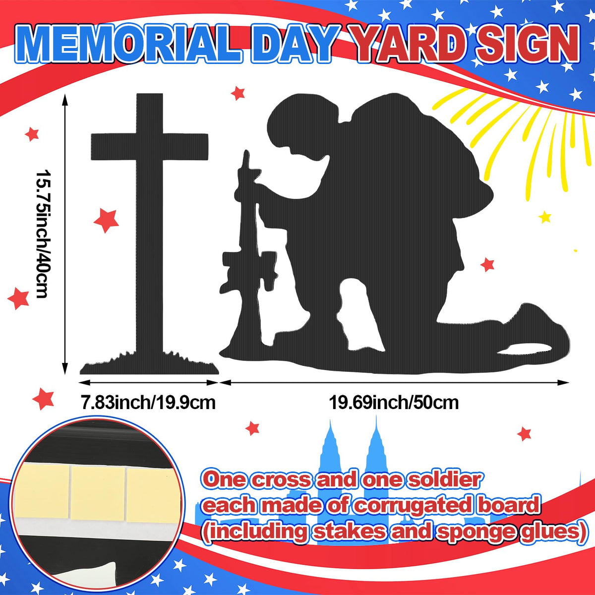 DoubleFill memorial cross sign adds respectful symbolism for outdoor Memorial Day displays