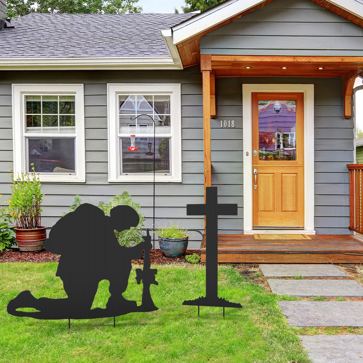 DoubleFill memorial package includes two signs for a coordinated garden tribute