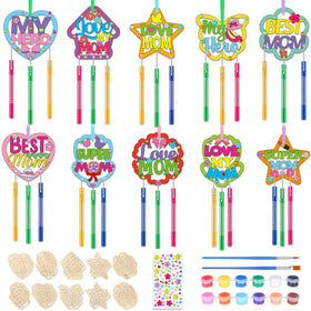 DoubleFill Mother's Day wind chime kit wood pieces ready for customization