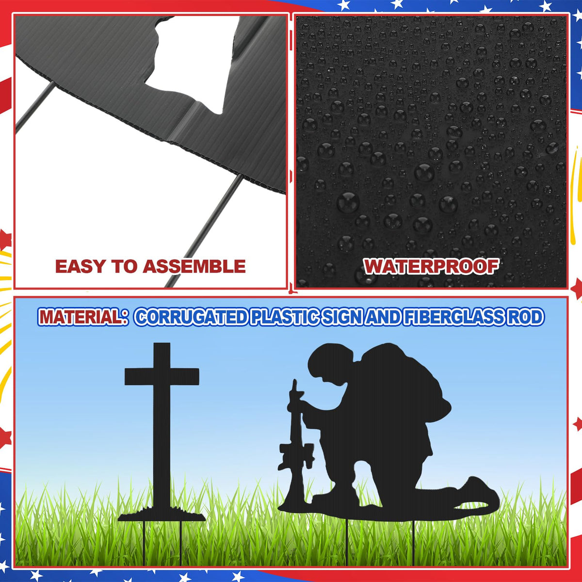 DoubleFill patriotic yard display boosts curb appeal with clear 4th of July messaging