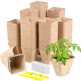 Doubleggs seed pots 70-pack set, breathable and biodegradable for healthy seed starting.