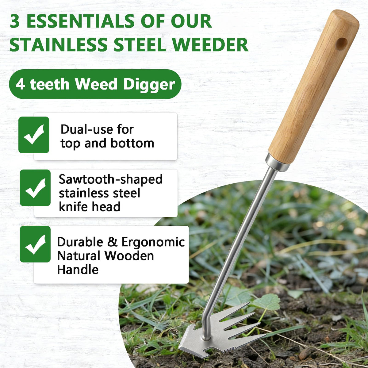 Doubleggs two-piece garden tools set enables efficient yard maintenance.