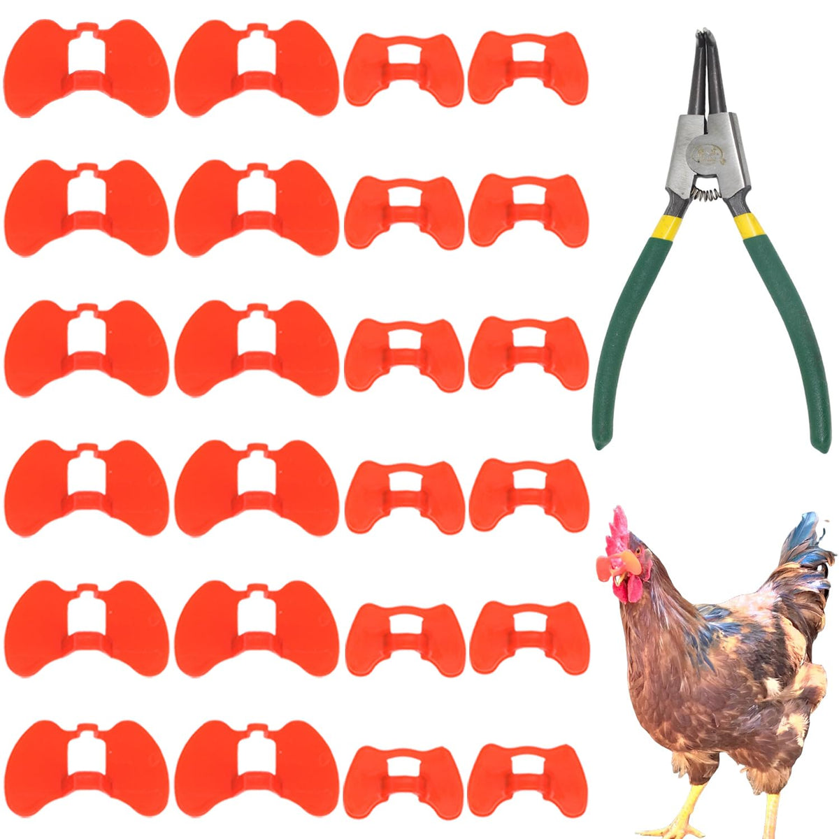 DoubleWood pinless peepers for chickens with pliers in one 25 piece set
