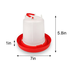 DoubleWood poultry waterer hanging setup for easy elevated placement.