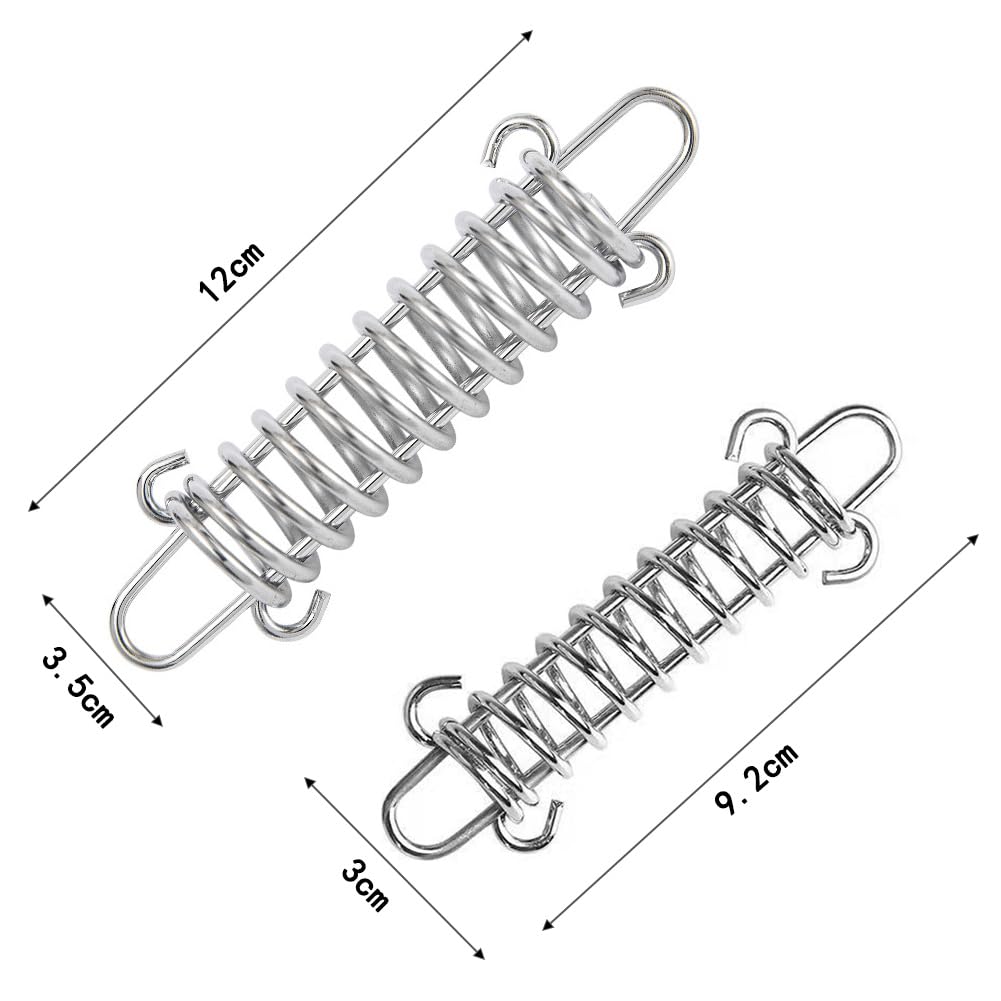 Doucdoft rope-spring-buckle simplifies securing tarps and tents.