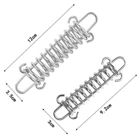 Doucdoft rope-spring-buckle simplifies securing tarps and tents.