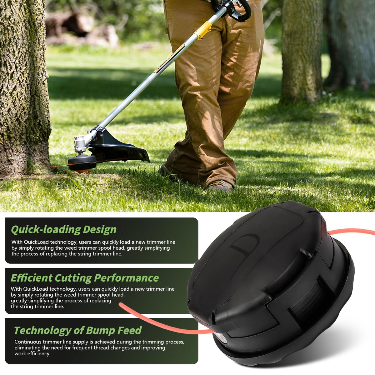 durable, rust-resistant trimmer head material for heavy use