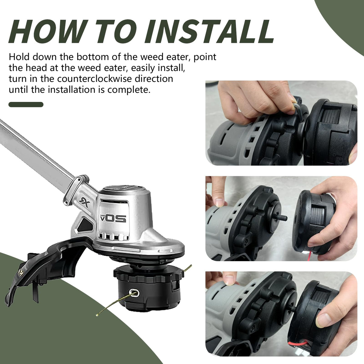 easy-install QuickLoad feature shown on trimmer head