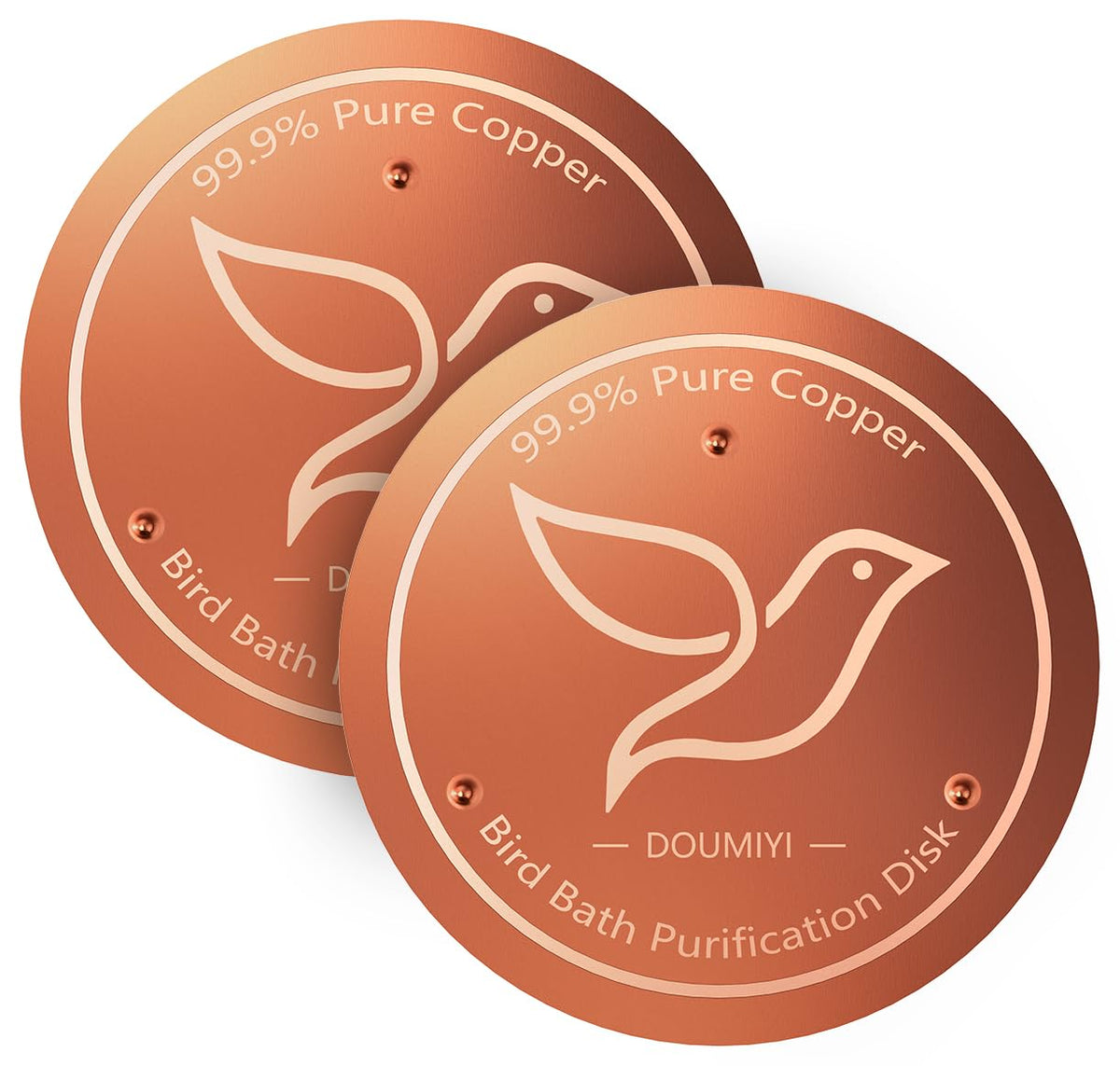 DOUMIYI birdbath copper disk, 0.6mm thick, maintains clear water without chemicals.