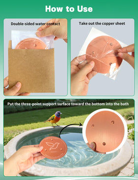 DOUMIYI copper disk easy to install in any outdoor birdbath bowl.