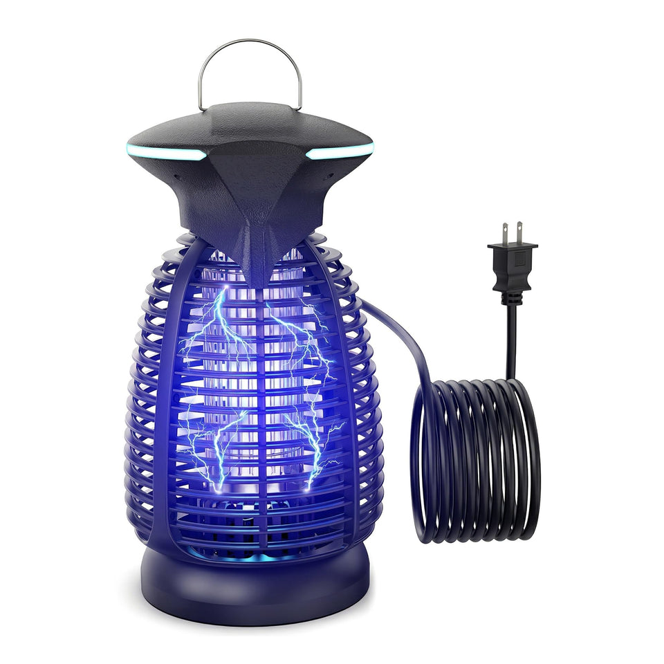 Dovima bug zapper outdoor with 4200V grid and LED light for pest-free evenings.