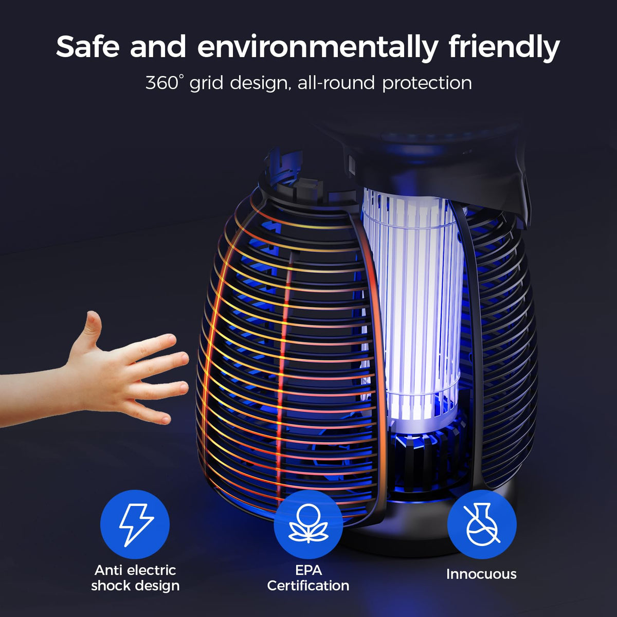 Dovima weatherproof outdoor bug zapper ready for rain
