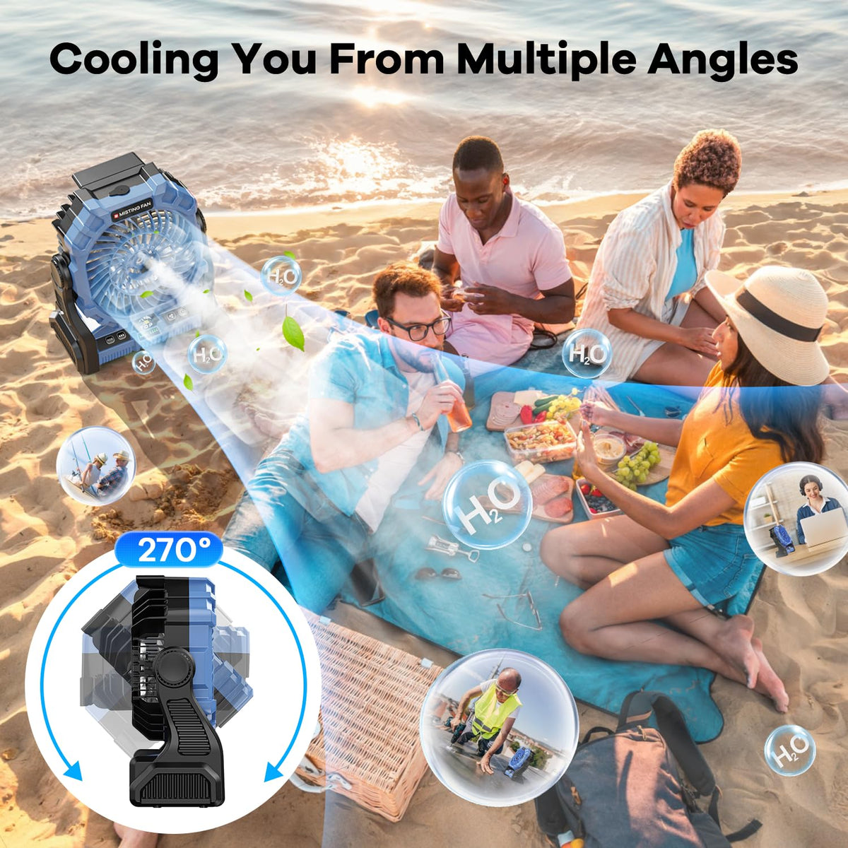 DOWILLDO dual spray modes provide interval or continuous cooling options.