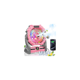 DOWILLDO misting fan with RGB lantern for portable outdoor cooling
