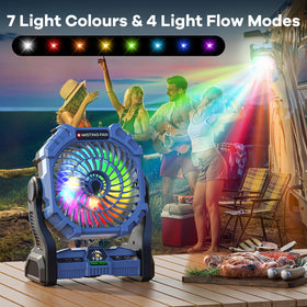 DOWILLDO RGB LED lighting creates ambient vibes for campsites and evenings.