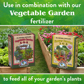 Down To Earth All Natural Fertilizers simple-to-use packaging supports healthy plants.