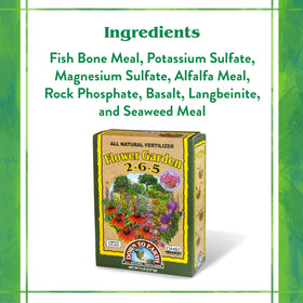 Down To Earth All Natural Fertilizers spreading over soil for even nutrient coverage.