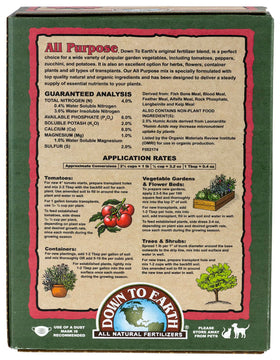Down To Earth all-purpose mix being sprinkled in a pot for container plants.