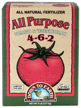 Down To Earth all-purpose mix box front, ideal for tomatoes and vegetables.