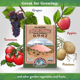 Down To Earth Azomite powder mixed with compost to balance minerals.