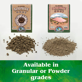 Small garden container used with Azomite powder for mineral-rich soil.