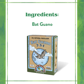 Down To Earth Bat Guano dried powder container ready for mixing.