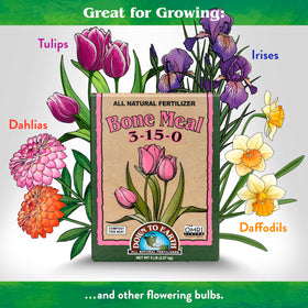 Down To Earth Organic Bone Meal supports bulb planting with phosphorus for strong early growth.