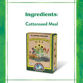 Down To Earth cottonseed meal promotes root development in shrubs.