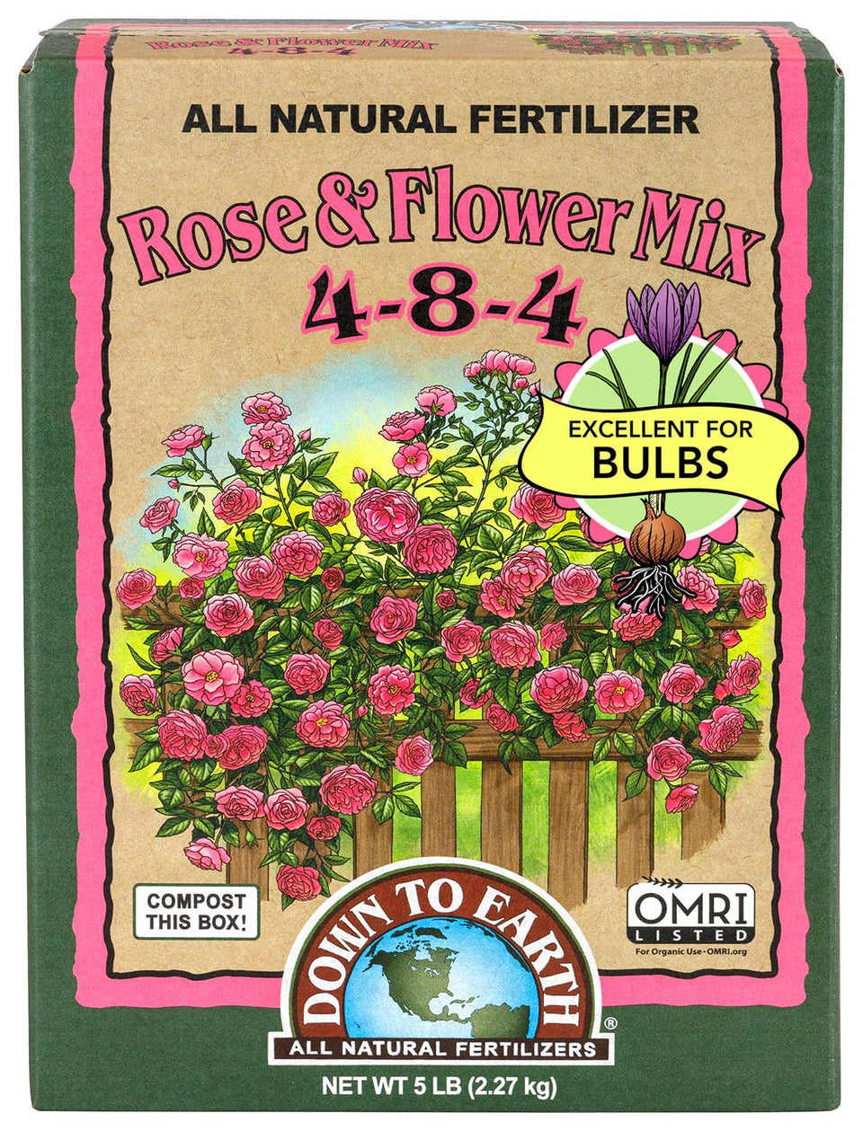 Down To Earth Rose and Flower Mix promotes lush roses with a balanced bloom boost.