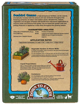 Soil being amended with Down To Earth Seabird Guano for stronger root foundation