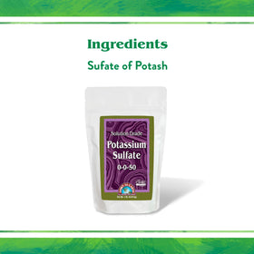 Down To Earth Solution-grade potassium sulfate dissolves readily in hydroponics.