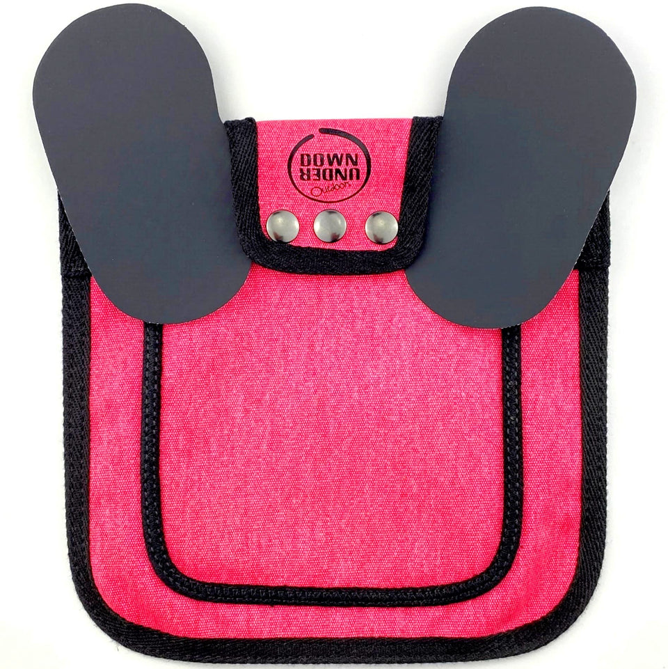 Down Under Outdoors pink chicken saddle with adjustable straps protects backs during mating