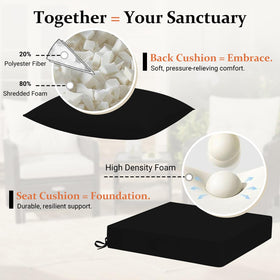 Downluxe high-resilience foam delivers responsive comfort and shape retention.