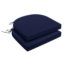Downluxe navy outdoor chair cushions, 17x16x2, plush foam for comfort