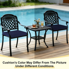Packaging shows two cushions with separate covers for quick setup.
