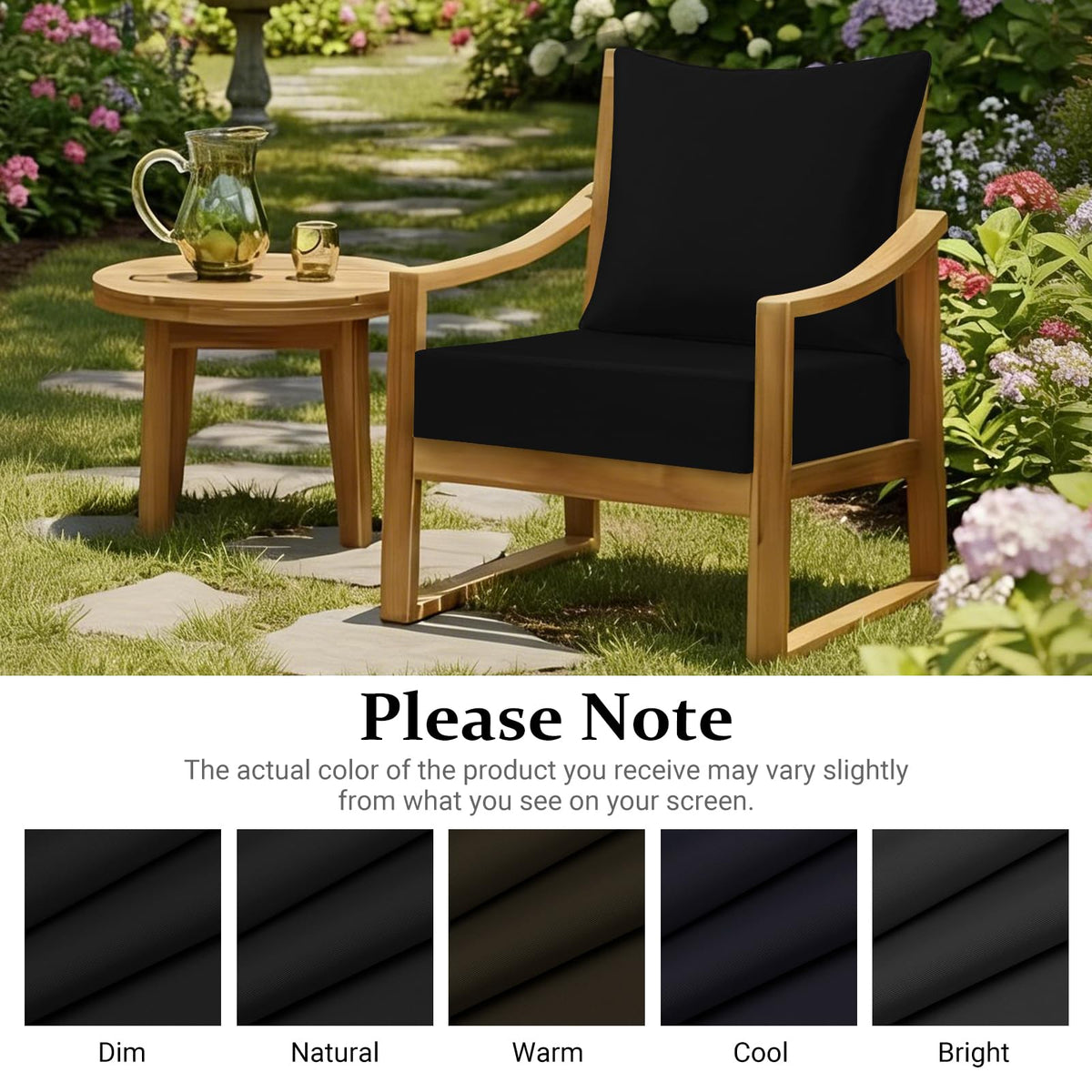 Downluxe secure tie design prevents cushion slippage.