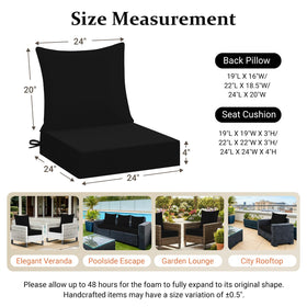 Downluxe side carry handle adds convenience for moving cushions.