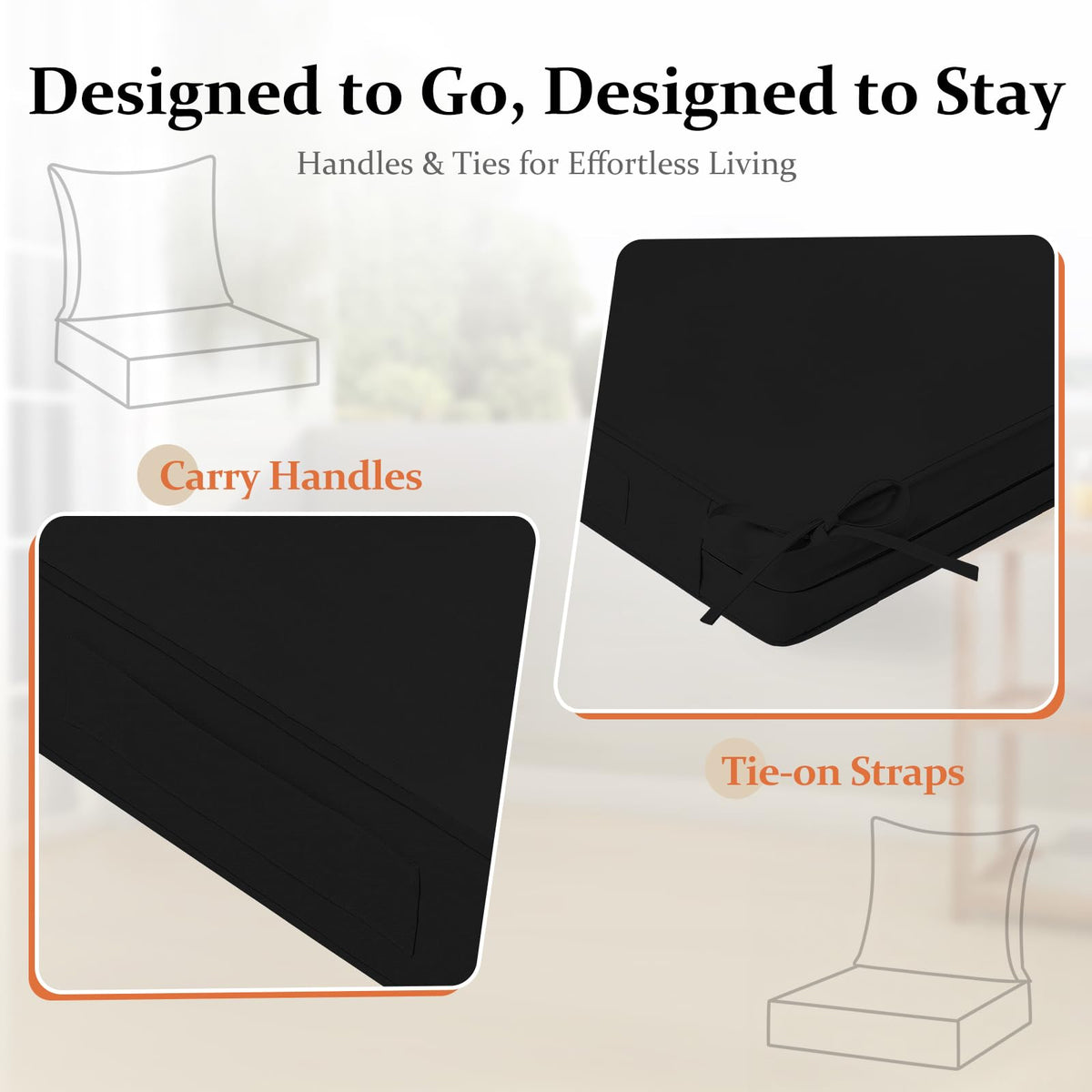Downluxe three-layer waterproof system protects cushions from moisture.