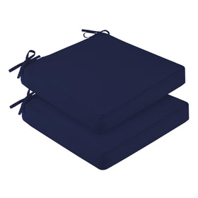 Downluxe navy outdoor chair cushions for durable outdoor use.