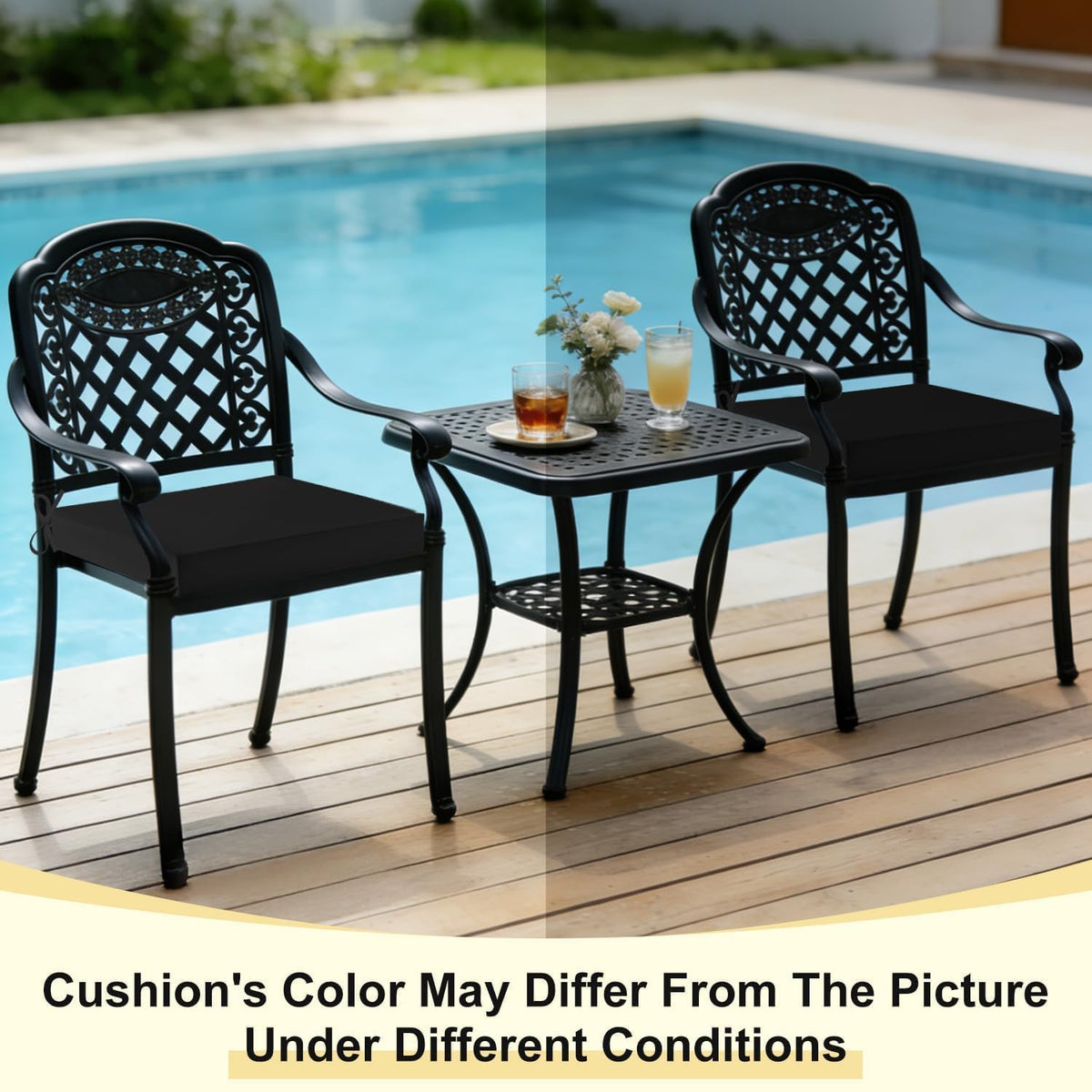 Downluxe 2-pack cushions in box for versatile patio setups.