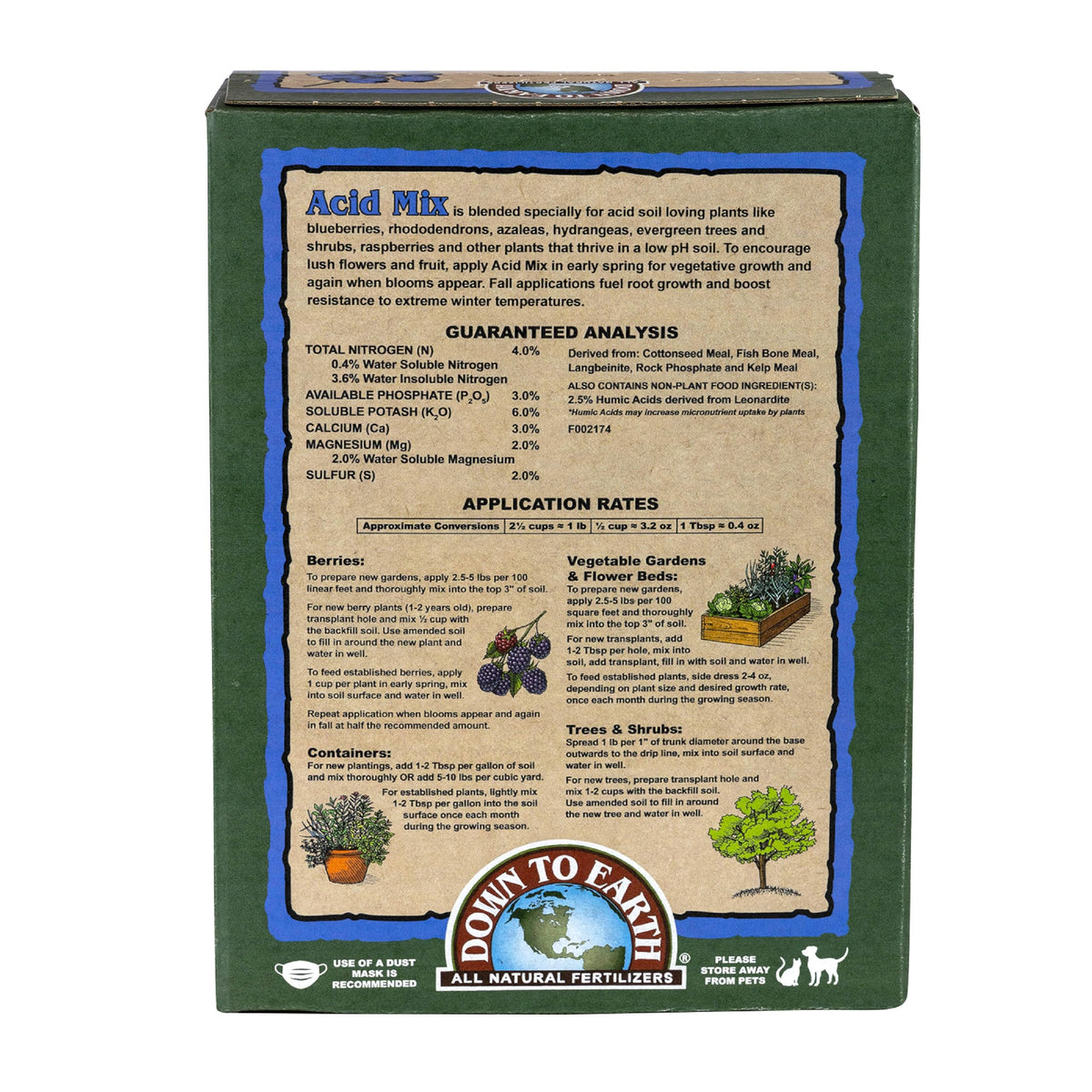 Down To Earth Acid Mix for azaleas helps maintain ideal soil pH for vibrant blooms